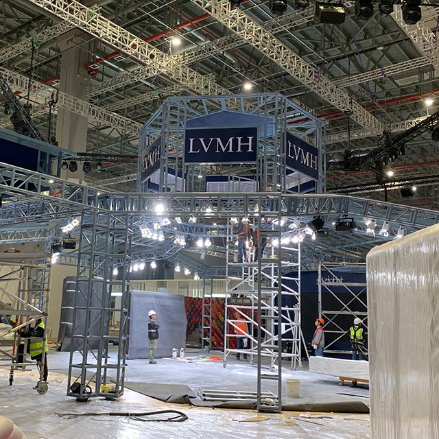 Coated Blue Bolted Aluminium Box Truss for Trade Show
