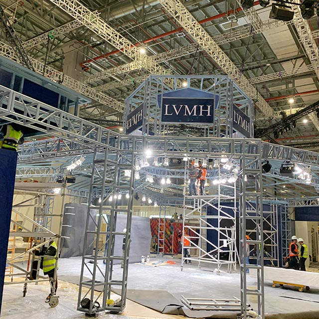 Coated Blue Bolted Aluminium Box Truss for Trade Show