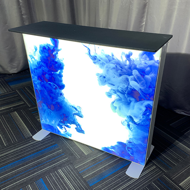 39"x39" Portable Plastic Tradeshow Display Backlight Reception Desk