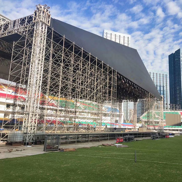 Outdoor 60m Span Lighting Truss Structure for Mobile Venue Of Live Streaming Boardcast Tour
